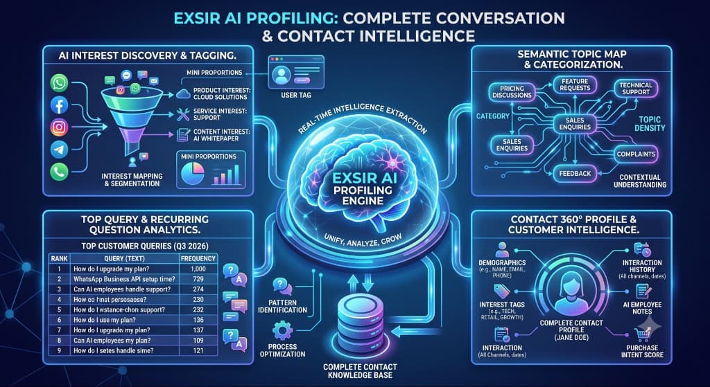 EXSIR AI profiling — complete conversation and contact intelligence